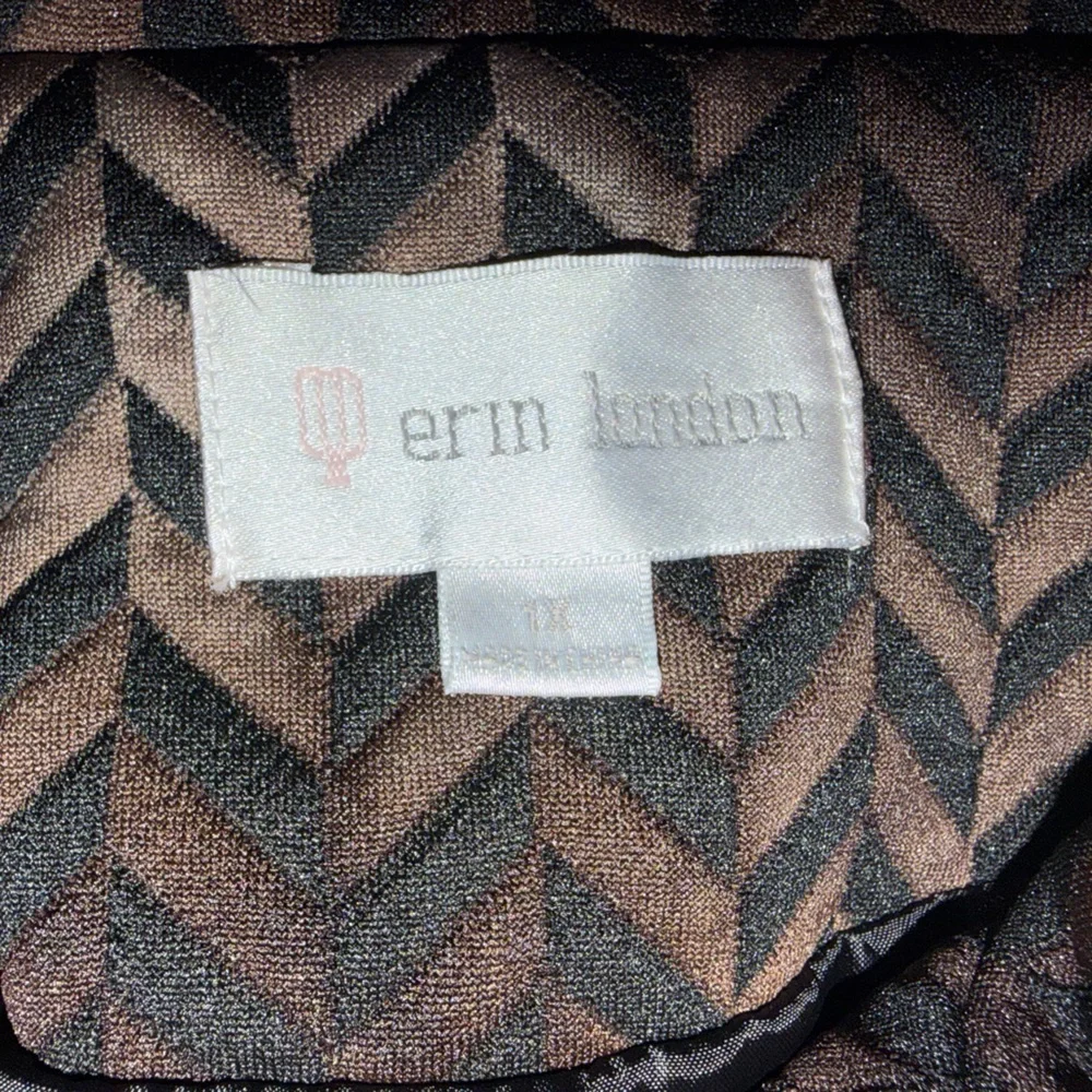 Women's plus size‎ Erin London 1X Brown Chevron Women's Jacket coat brown black